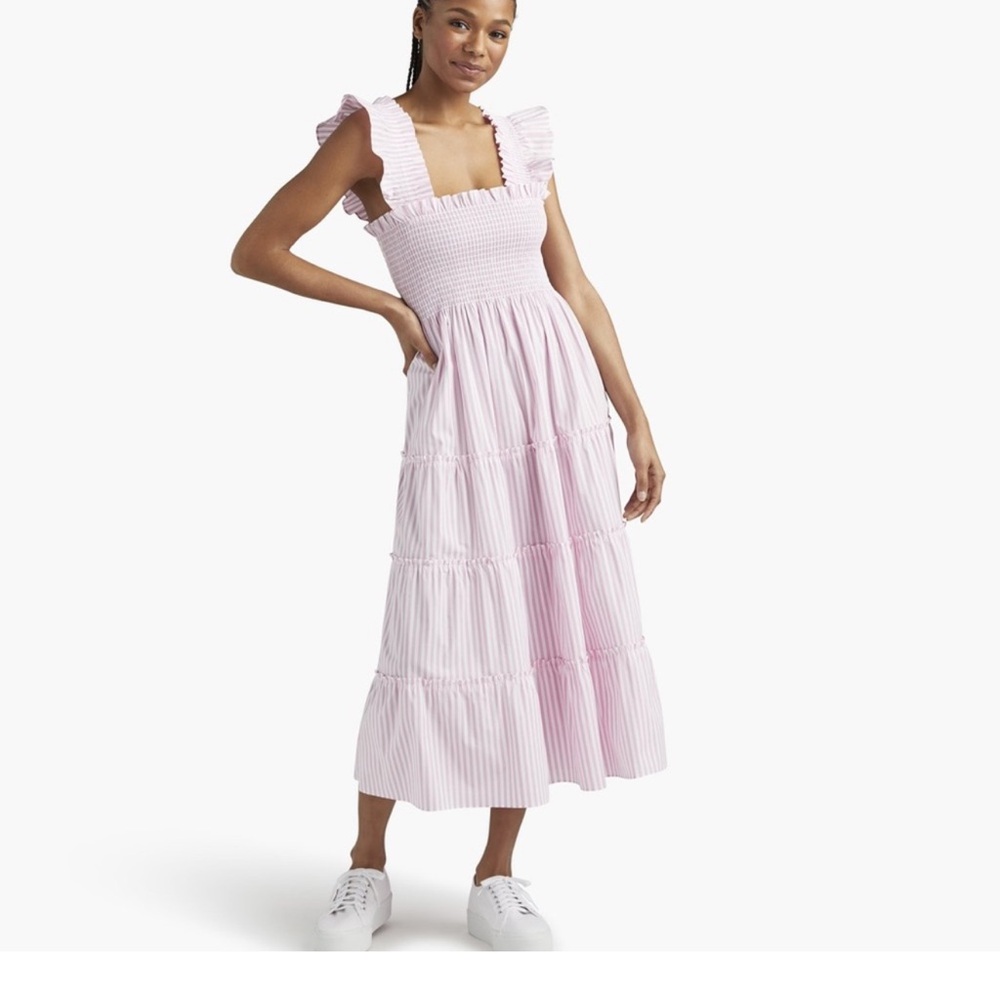 HillHouseHome pink and white striped ellie nap dress